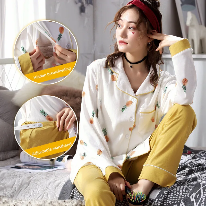 Пижамы для грудного вскармливания ночное белье беременных пижама кормящих мам