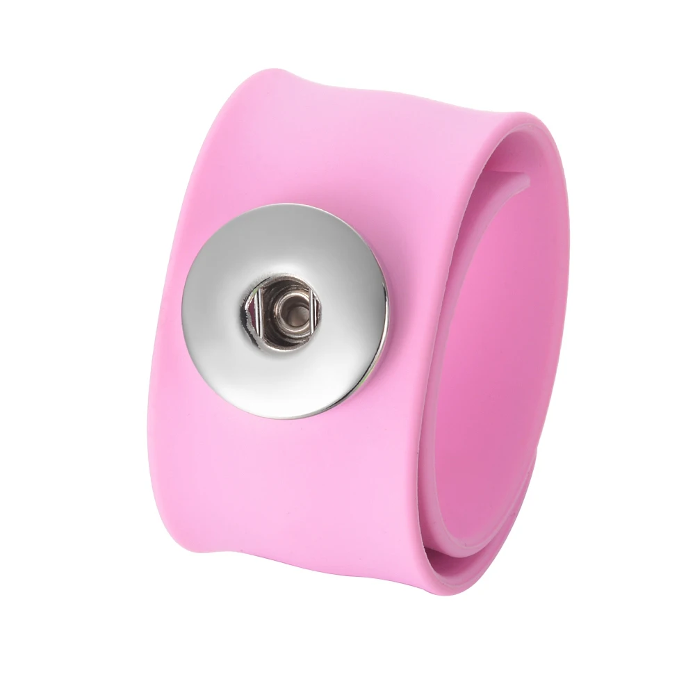 Pink 10 шт./лот Vocheng Snap ювелирные изделия 6 карамельных цветов дети подходят 18 мм защелки репеллент СЛЭП силиконовый браслет для детей подарок NN-722* 10 - Окраска металла: Pink