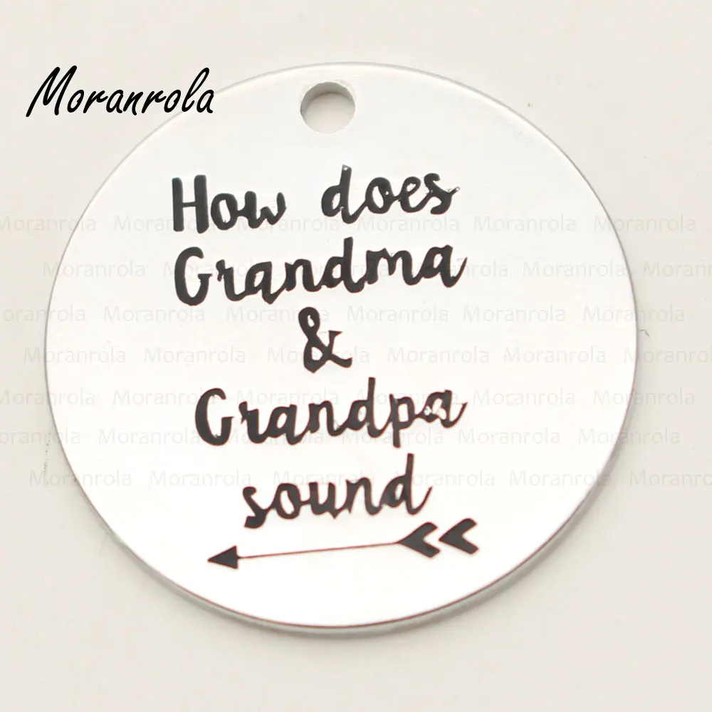 New arried&quotHow does grandma and grandpa sound&quotCopper necklace Keychain charm Nana Grandmother jewelry | Украшения и