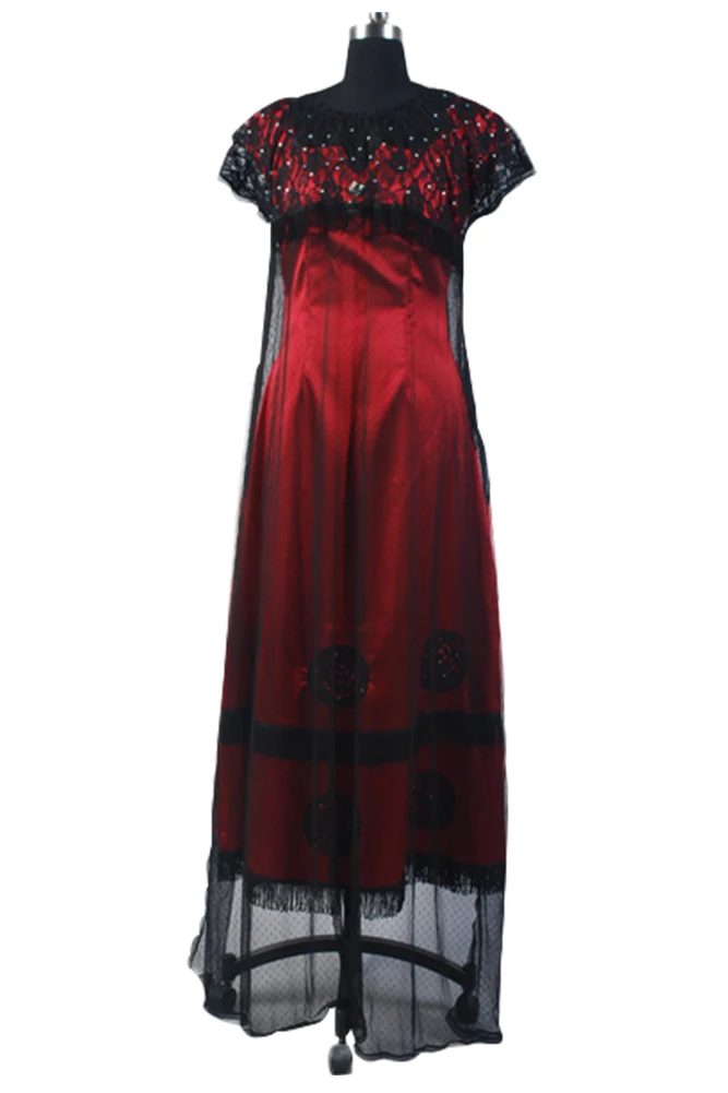 Косплэй Титаник Джек костюм с розой красный прыгать длинное платье Костюм полные