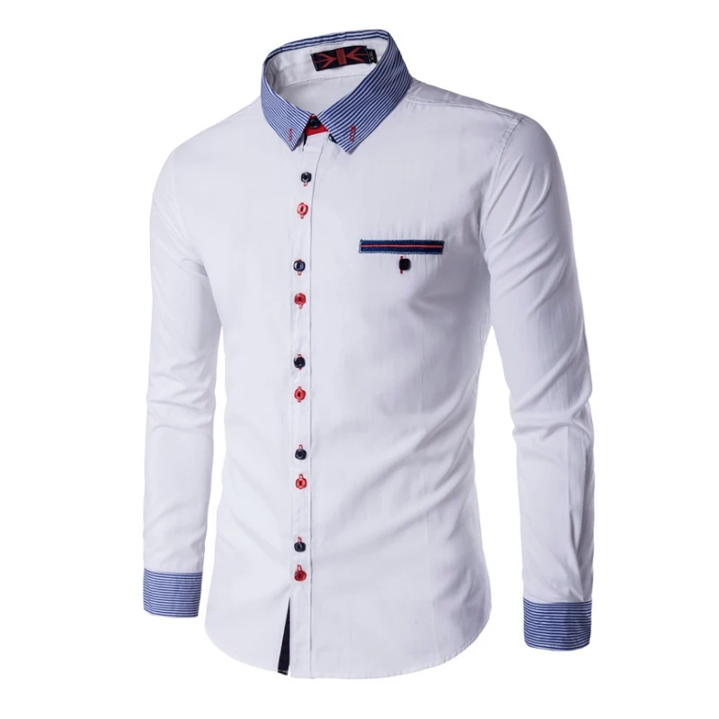 Модная мужская одежда рубашки Slim Fit Повседневная рубашка Для мужчин уникальные