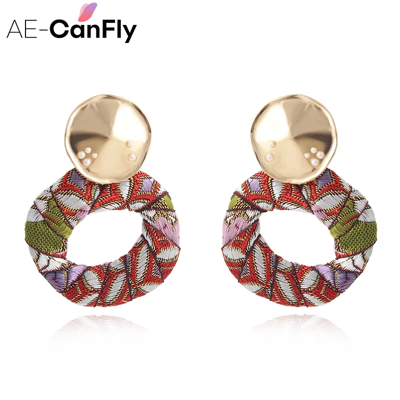 AE CANFLY 2020 новое поступление красочные модные висячие серьги для женщин из