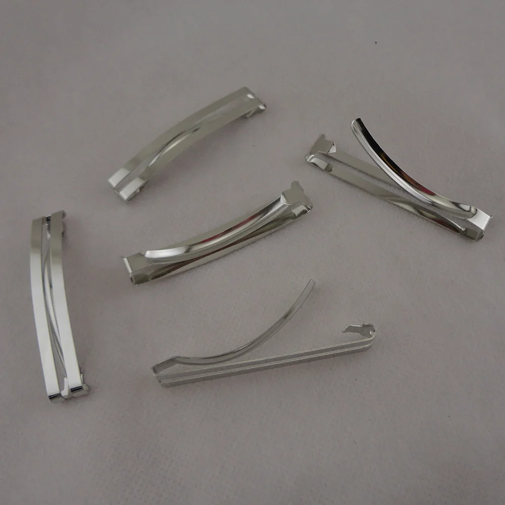

20PCS Silver 6.0cm 2.35" Flat double bars metal hair barrettes hair clips for kids hair bows at lead free and nickle free