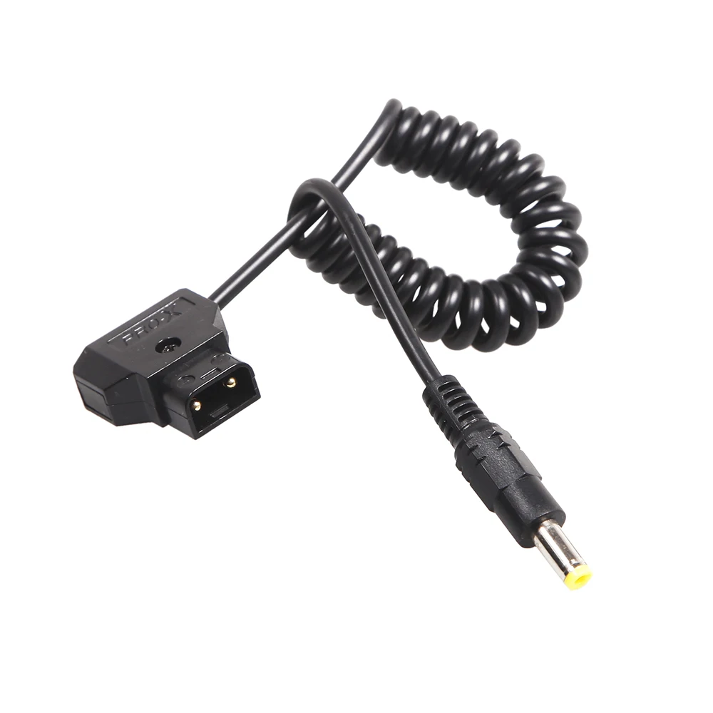 Спиральный Кабель адаптер D Tap 2Pin Male to DC 5 5*2 мм для V Mount Anton Battery DSLR Rig удлинитель