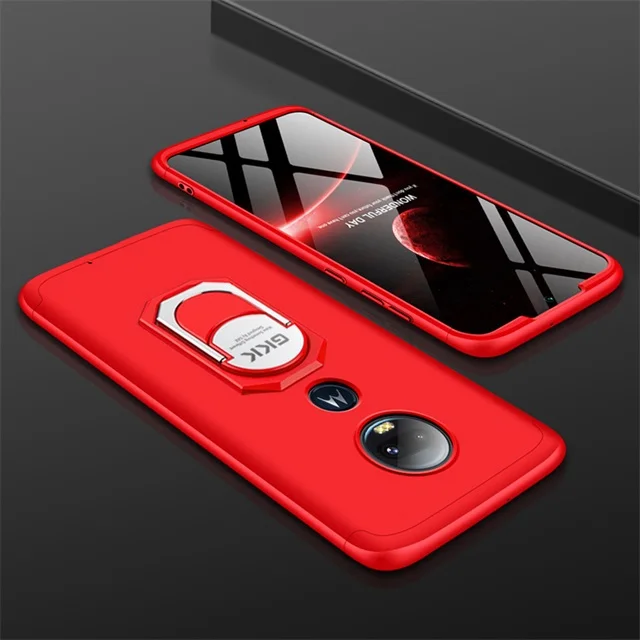 red Чехол для Motorola Moto G7 Plus, роскошный защитный чехол с магнитным кольцом, противоударный чехол для MOTO G5s Plus G7 G6 - Цвет: red