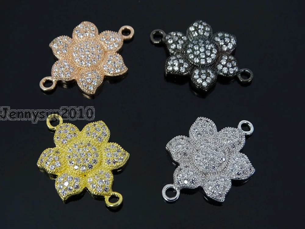Прозрачные циркониевые камни 6 лепестков соединитель браслета очаровательные