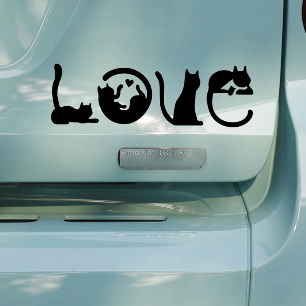 Новейшие Чехлы для стайлинга автомобиля милый кот любовь автомобильные наклейки