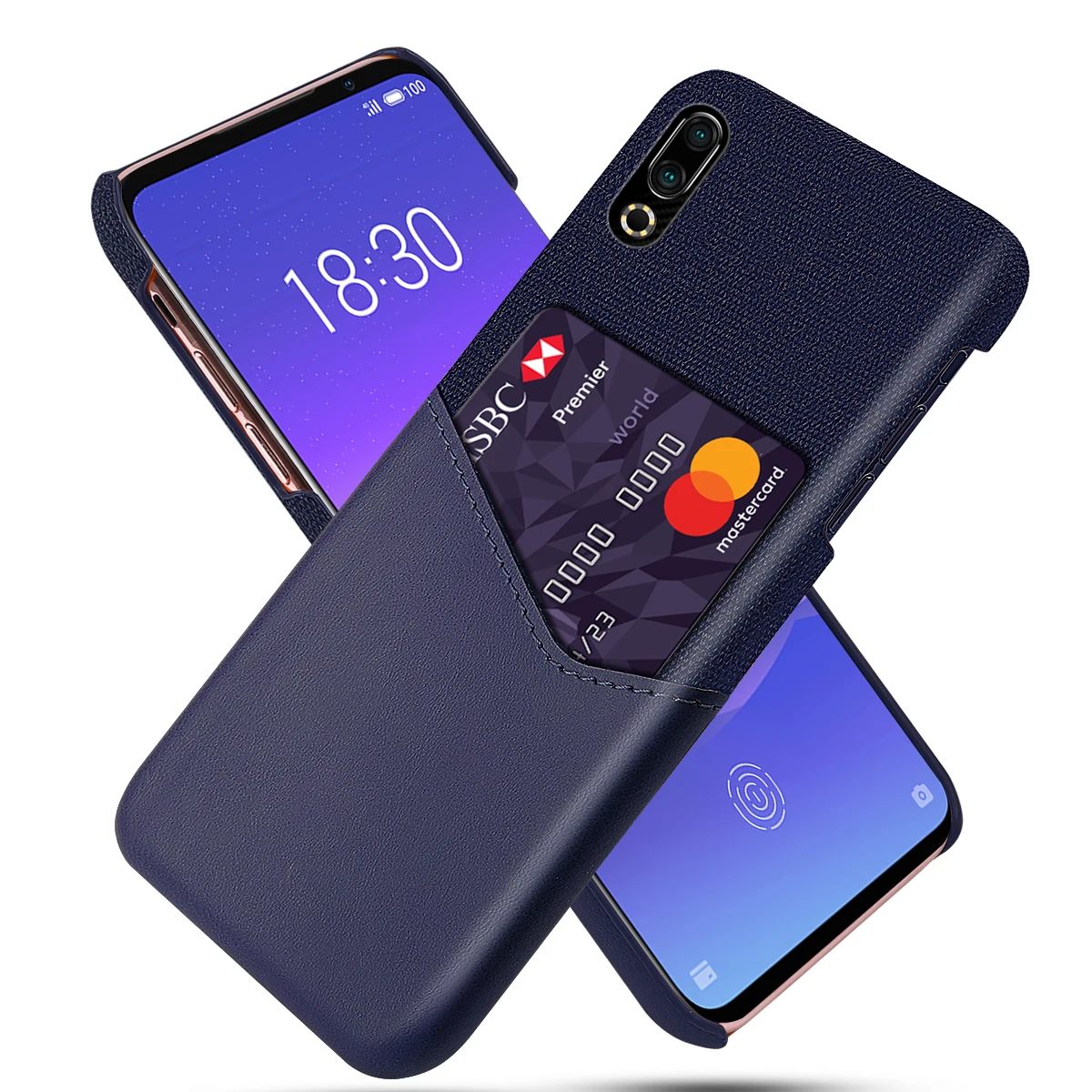 Для Samsung Galaxy A50 A70 чехол из искусственной кожи с тканевым держателем для карт