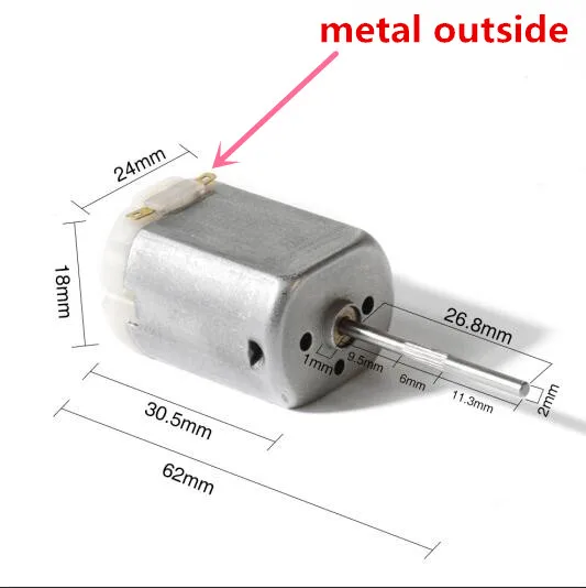 metal outside 26,4 мм ребристый вал автомобиля центральный дверной замок мотор, зеркало заднего вида мотор, steer ELV ESL замок мотор - Название цвета: metal outside