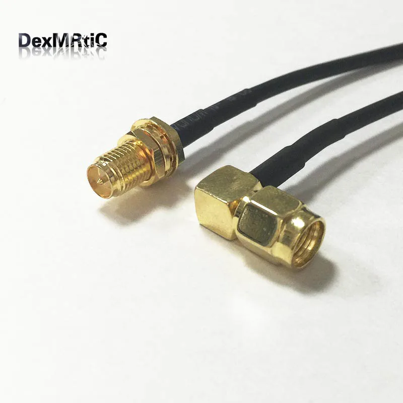1 шт. обратный RP-SMA штекер под прямым углом к гнездовой разъем RG174 кабель 20 см 8