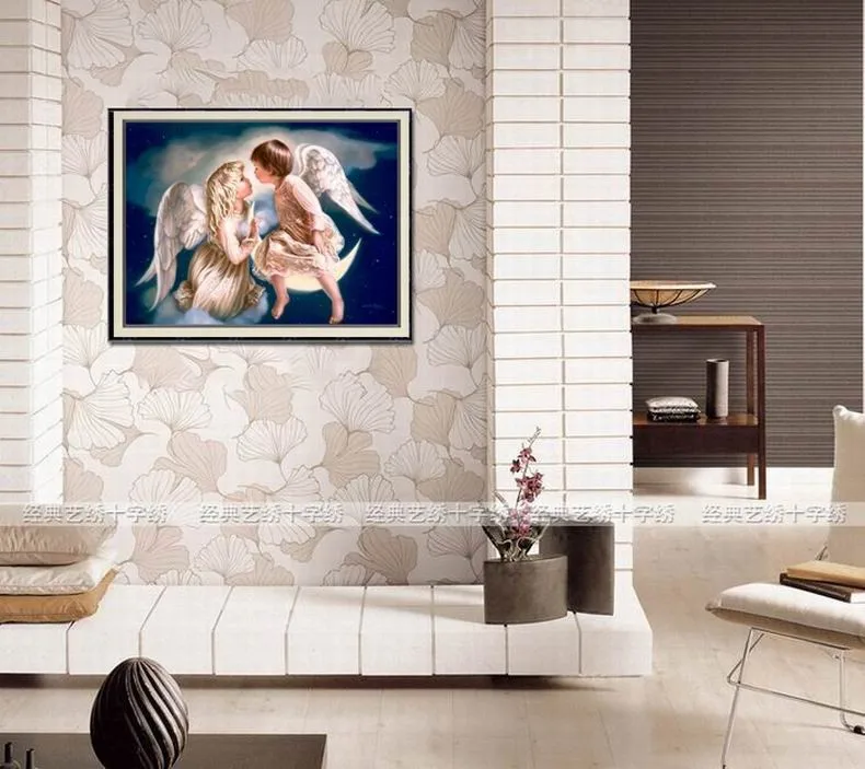 Новая Алмазная мозаика полностью вышивка бусины любовь луна феи ангел ребенок