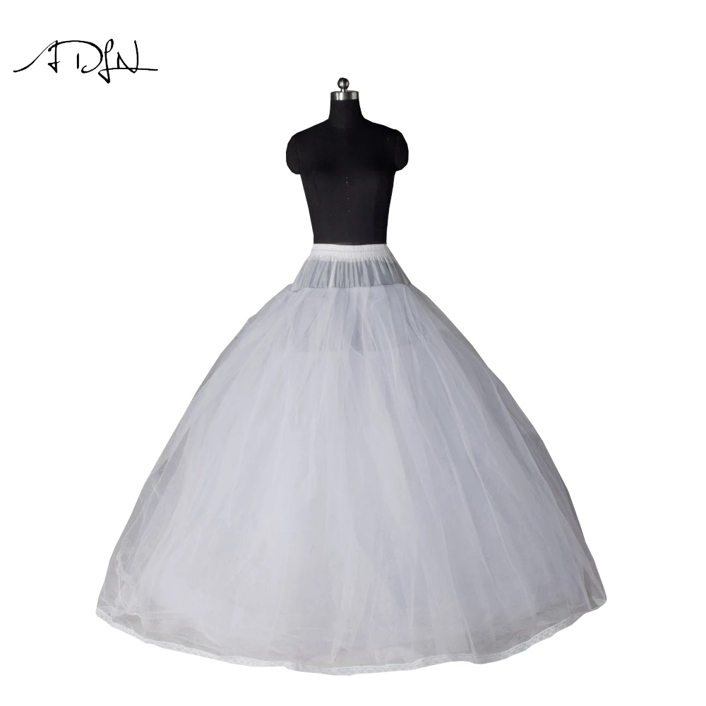

ADLN Ball Gown Style 7 Layer No Hoop Tulle White Petticoat Adult Wedding Dress Crinoline Petticoat Skirt Slip No HOOP