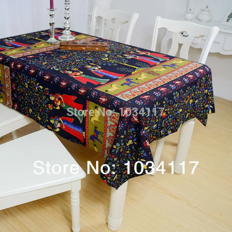 New Listing Fashion Leisure Flower Geometric Dining Table Cloth Cotton Linen Dustproof Tablecloth Dust Tight Wallpaper | Дом и сад