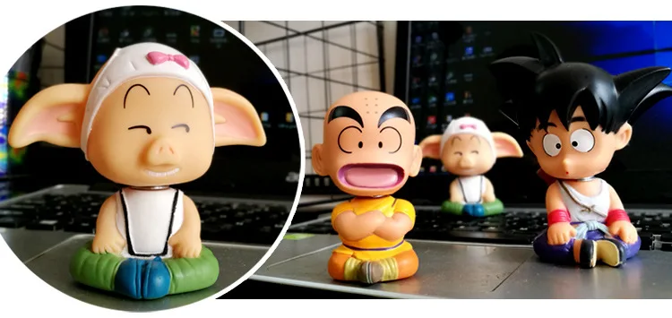 3 шт./компл. Dragon Ball SON GOKU Oolong kuriririn автомобильный орнамент качающаяся голова кукла милый автомобиль украшение игрушка Япония мультфильм автомобильные аксессуары