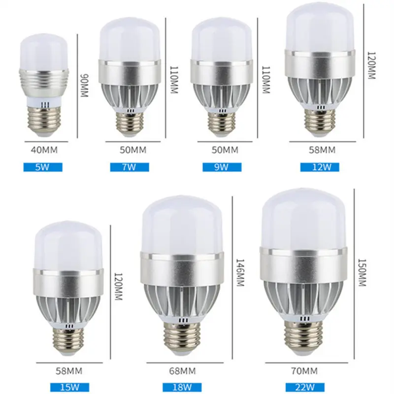 Светодиодная лампа E27 110 В 220 230 5 Вт 7 9 12 15 18 22 5630 5730 SMD теплый белый 3000K 6500K