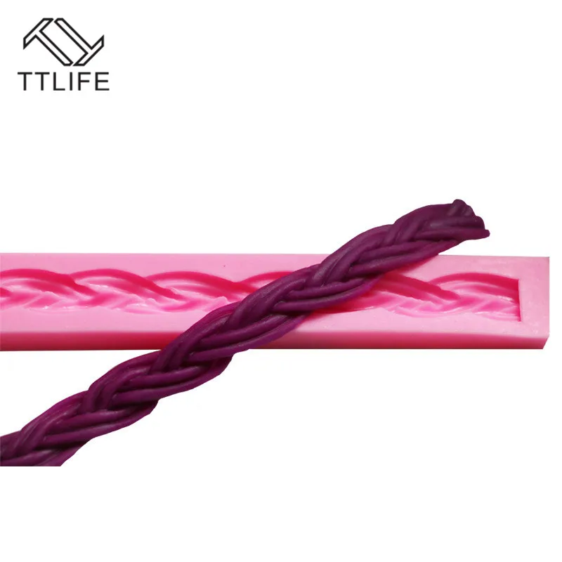 TTLIFE твист текстура веревка торт границы силиконовые формы для помадки пирога