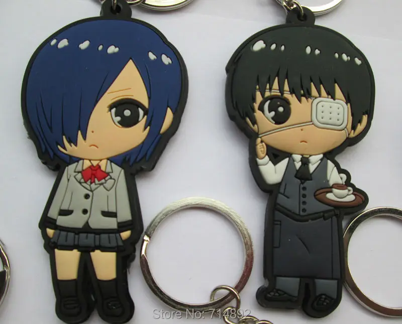 8 шт./лот Tokyo Ghoul рисунок Kaneki Кен/Kirishima Touka / Kamishiro Rize ПВХ Брелки и Подвески Бесплатная