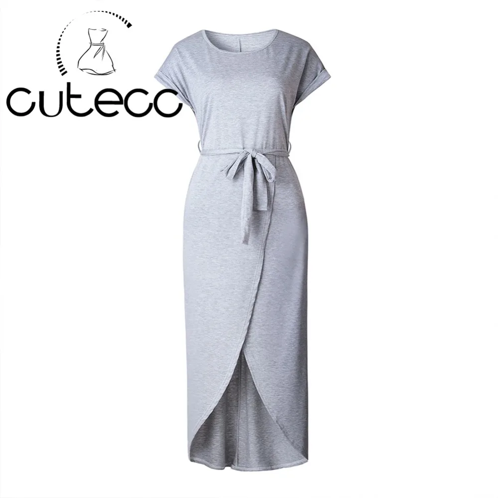 Летний Стиль повседневные свободные однотонные женские платья с короткими