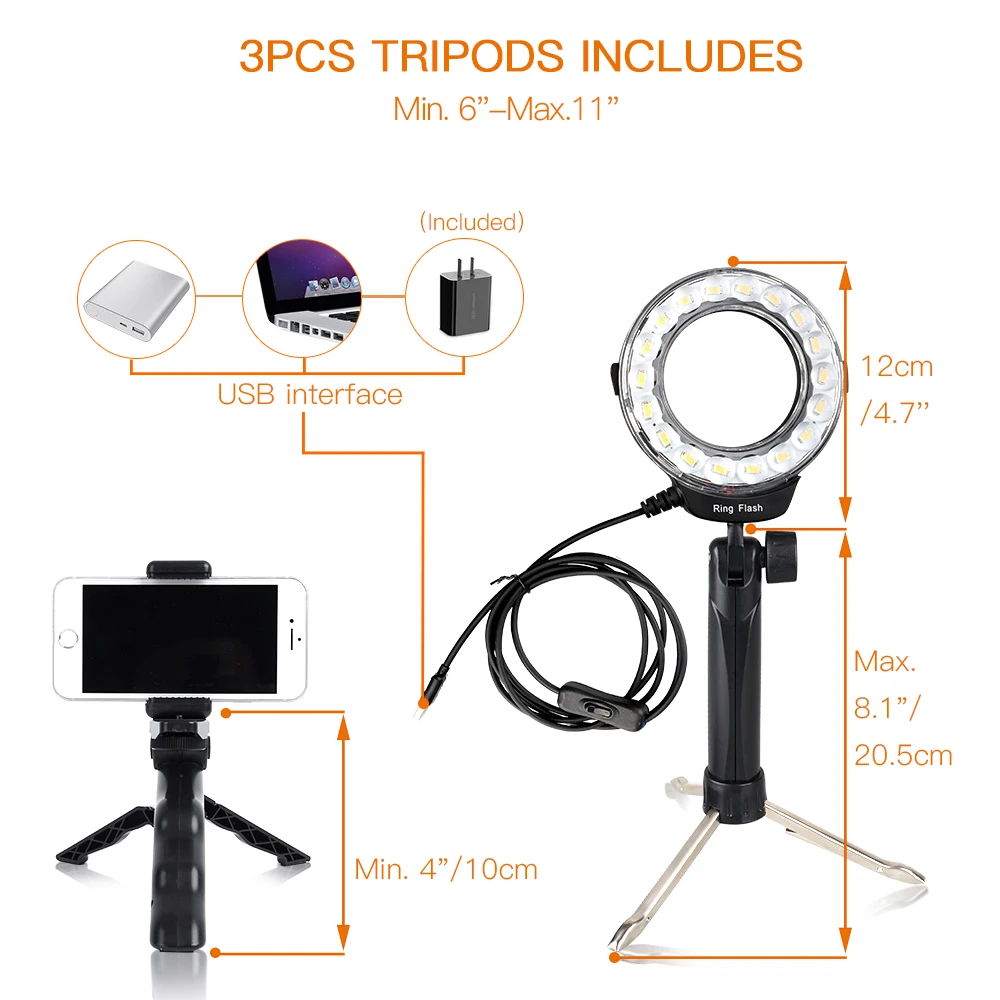 Travor K60 24x24 дюймов светодиодный портативный светильник для фотостудии складной