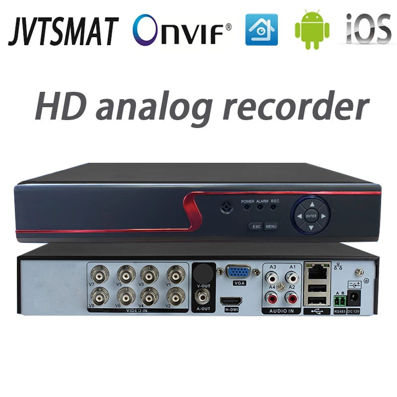 Jvtsmart AHD DVR 4 канальный 8 видео Регистраторы 5in1 CCTV TVI CVI аналоговый IP Гибридный