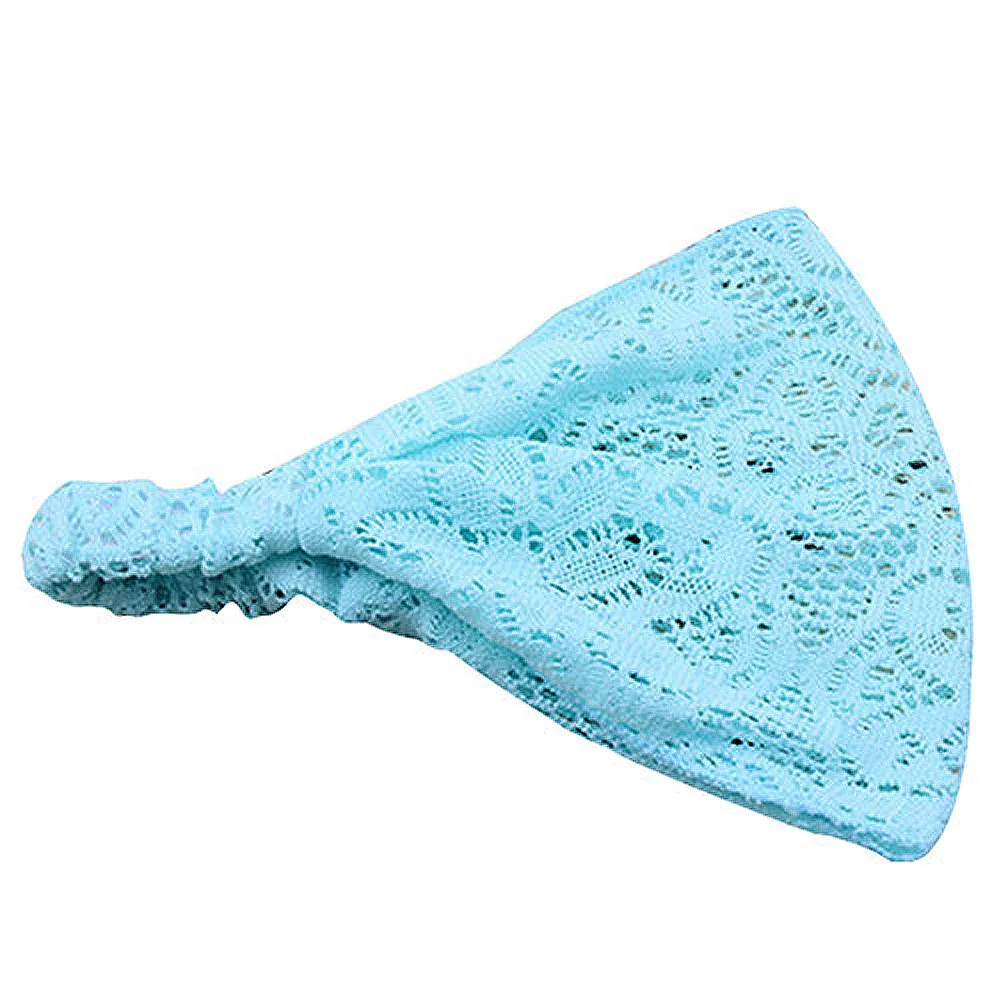 Женская эластичная повязка на голову DOUDOULU однотонная Кружевная бандана тюрбан
