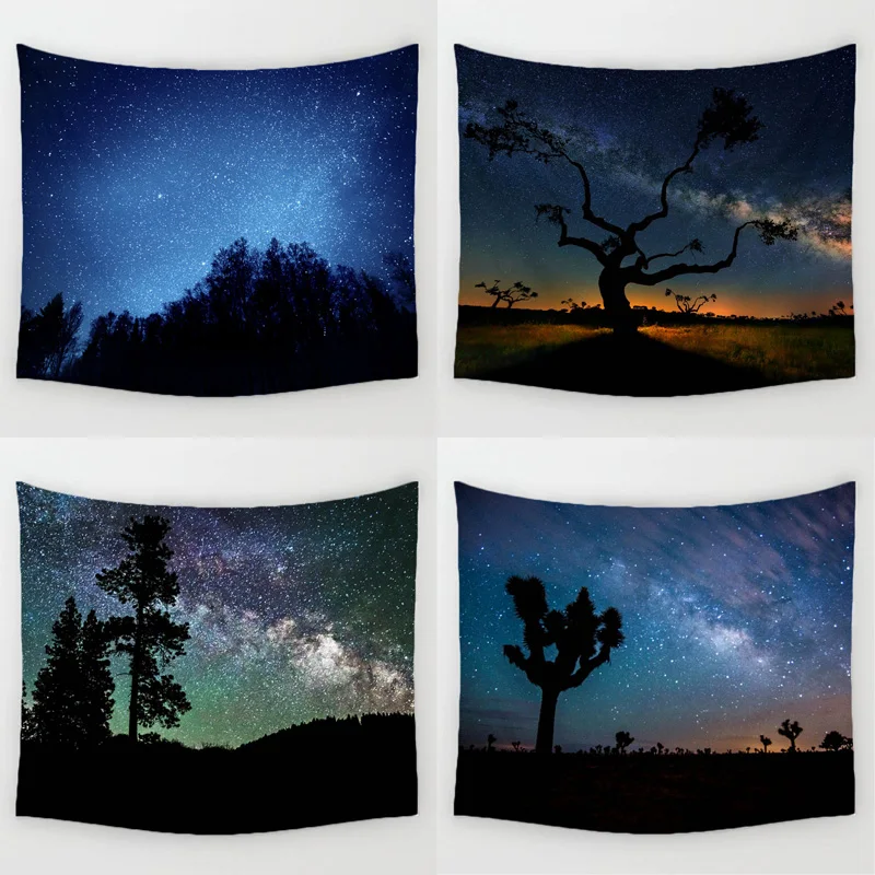 Comwarm Блестящий ночной Прочный Настенный красивый лес звездное небо натуральный