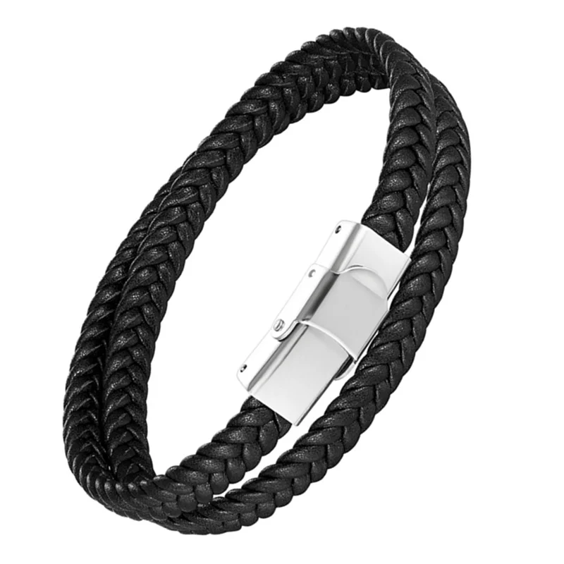 Браслет женский Дружба из нержавеющей стали с двойной пряжкой 7 мм|Гибкие