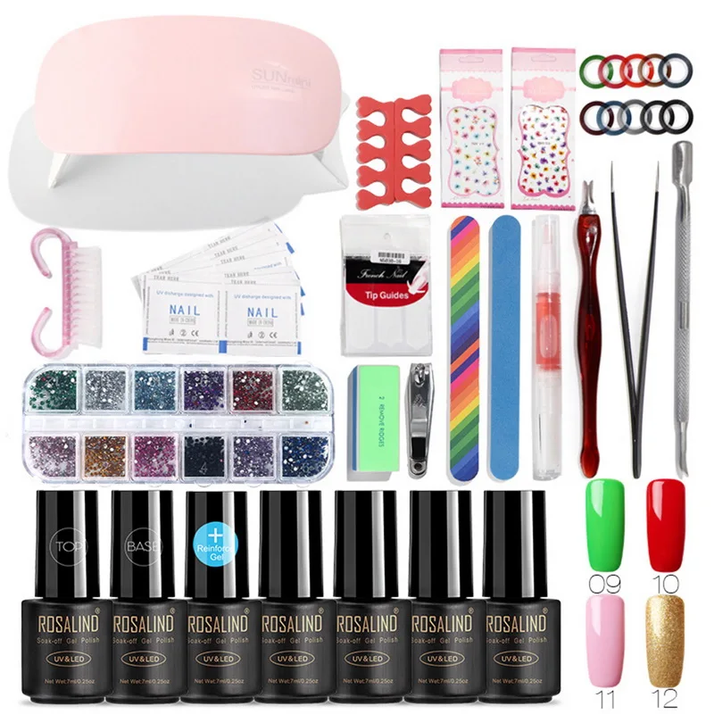 Набор для профессионального маникюра ROSALIND набор с УФ-лампой и гель-лаком 7 мл 4