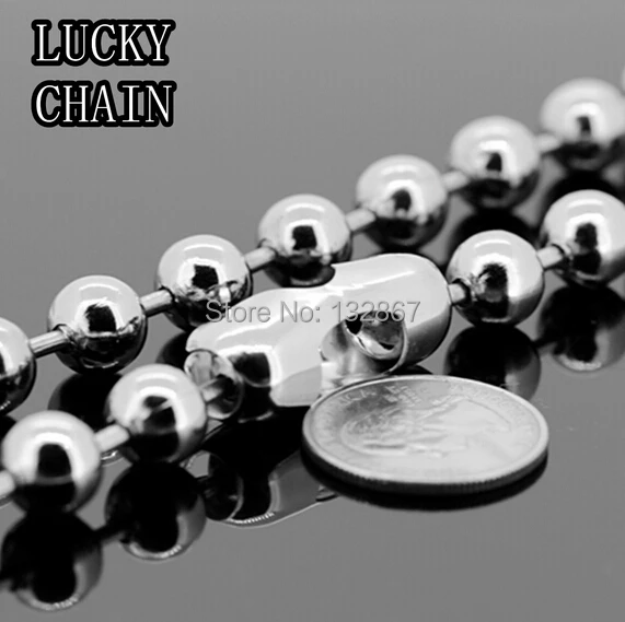 Браслет-цепочка из нержавеющей стали с круглыми шариками 8 66 + 24 дюйма 6 мм |