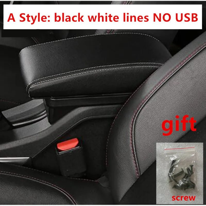 A Black white line Для Volkswagen Jetta Подлокотник коробка usb зарядка интерфейс повысить центральный магазин содержание коробка аксессуары Запчасти - Название цвета: A Black white line
