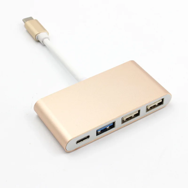golden USB3.1 Тип C USB HUB 4 в 1 адаптер usb 3,0 2,0 хаб USB C многопортовый зарядки конвертер концентратора для MacBook ipad - Цвет: golden
