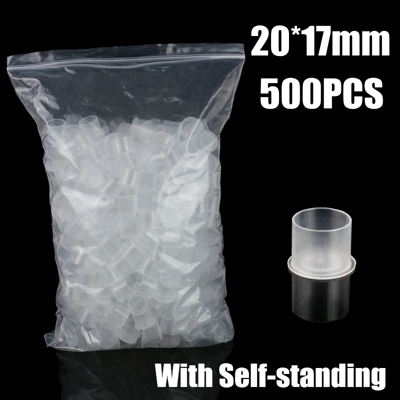 

500pcs 20mm Exter Large Size Plastic Tattoo Ink Cups Caps With Base Ink Caps Tattoo Pigment Cup Supplies Free Shipping