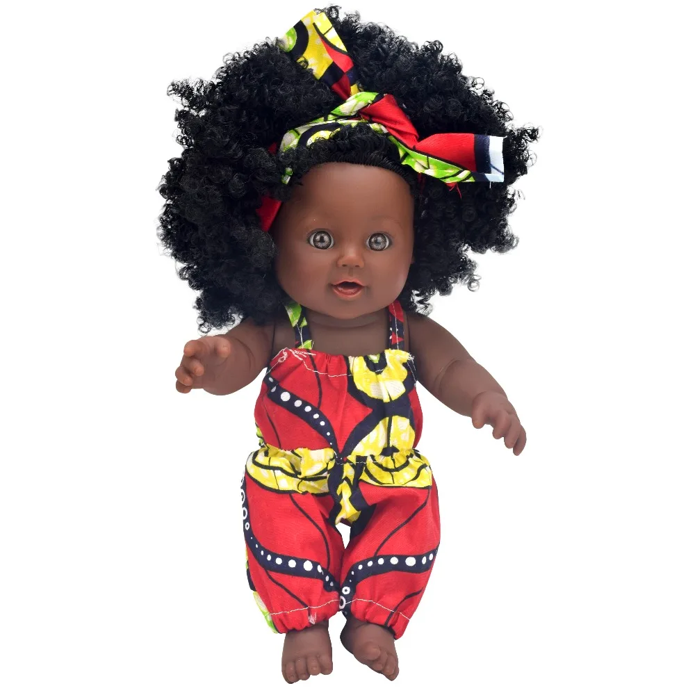 3D глаза! Африканские черные 12 дюймовые куклы reborn baby girl boneca corpo inteiro de silicone pop lifelike
