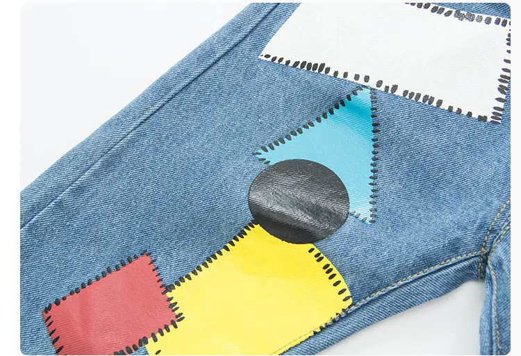 Джинсы для малышей брюки с рисунком мальчиков и девочек детские штаны джинсы