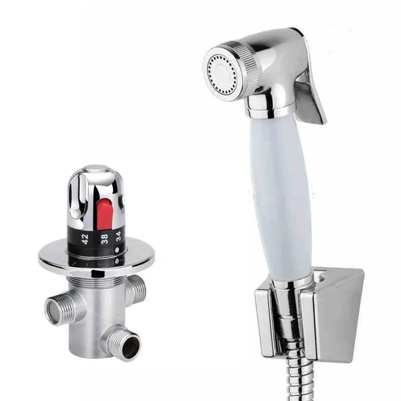 

Thermostatic Portable Toilet Hand Bidet Spray 2020 New Arrival Luxurious Solid Brass Shattaf Handheld Muslim Shower
