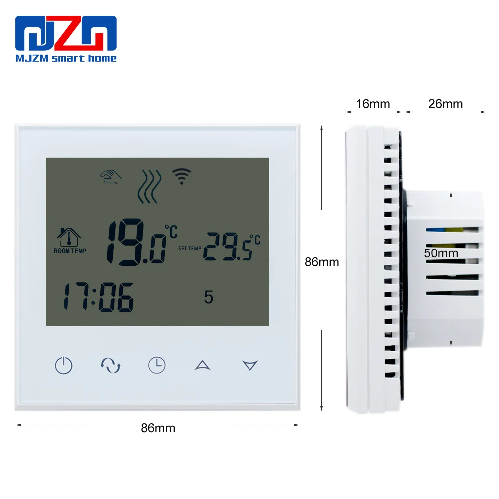 MJZM 3A03-2-WiFi Smart LCD Touch Screen Thermostat Week Programmable Underfloor Temperature Controller Water Heating | Инструменты