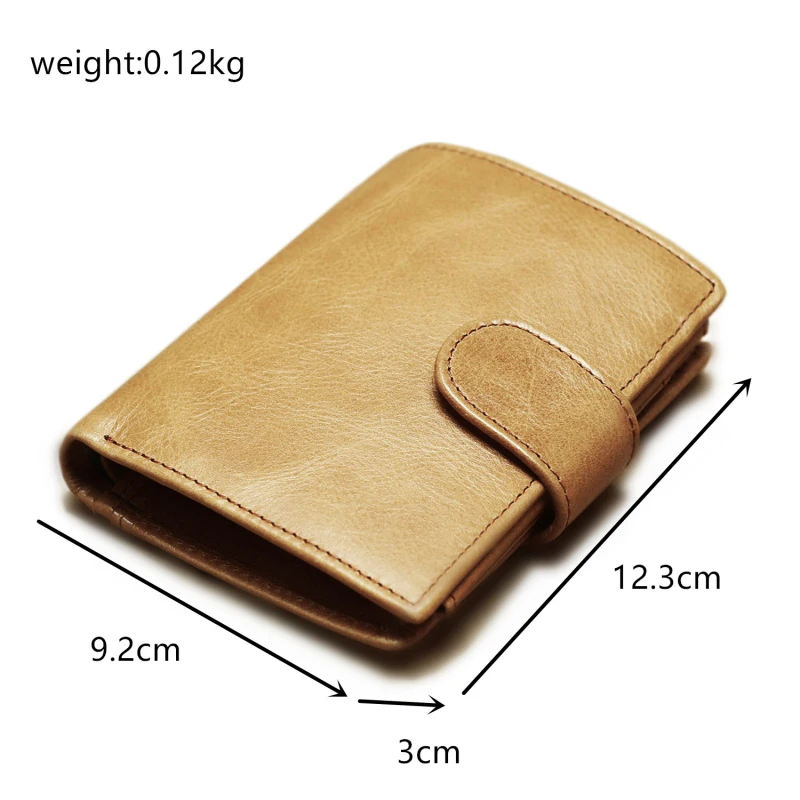 New luxury Imported top layer cowhide RFID men vintage yellow color anti-magnetic short wallet | Багаж и сумки