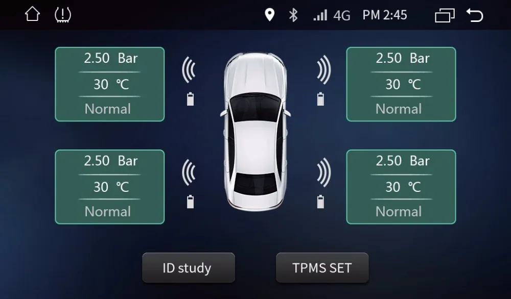Автомобильная система мониторинга давления в шинах TPMS USB внешние датчики для Android