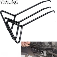 universal motorcycle bicycle t handle spring hook exhaust stand puller stainless steel tools hook extension exhaust middle pipe