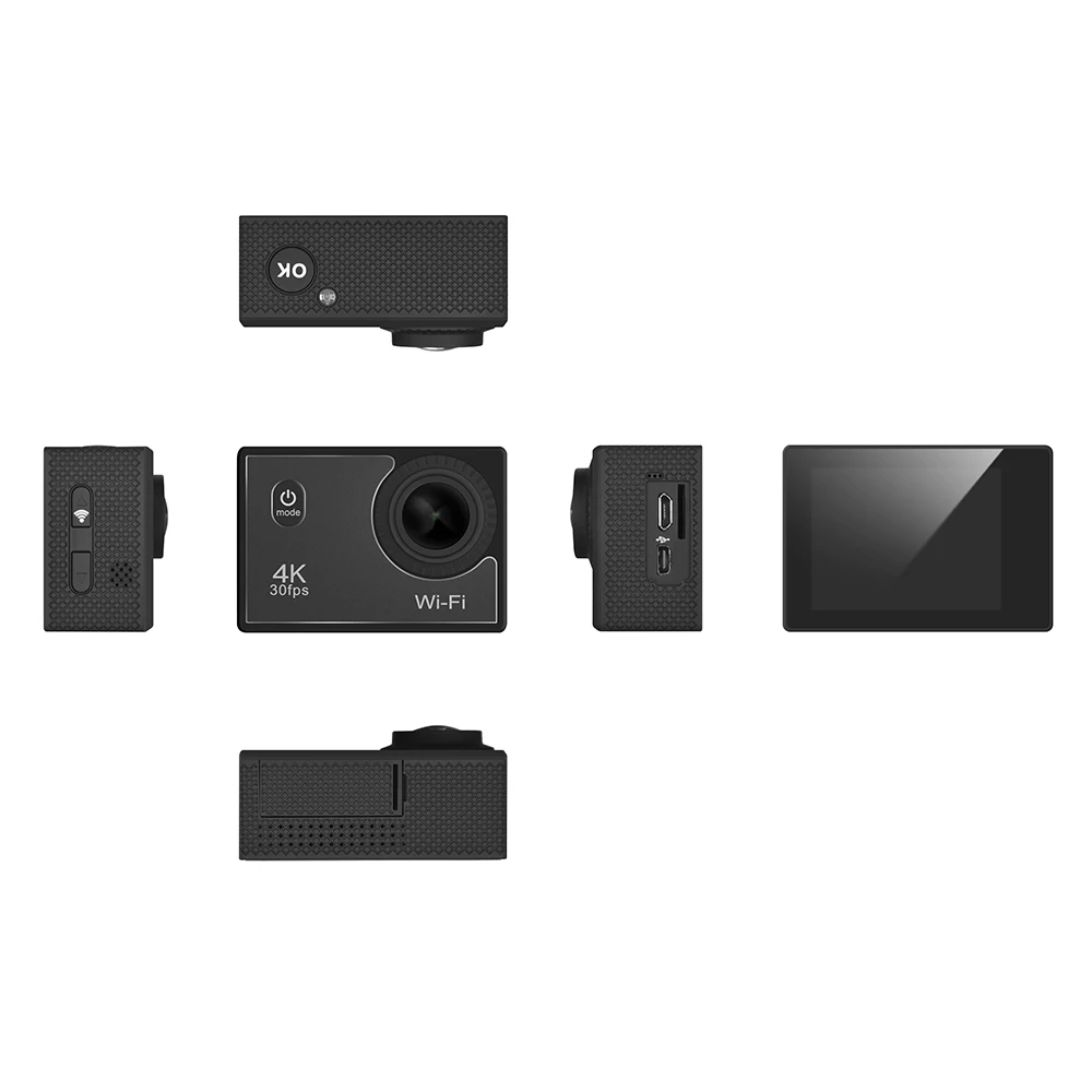 Andoer мини Камера 4K 16MP Wi-Fi экшн-Камера со сверхвысоким разрешением Ultra HD, 98ft 2 дюймов ЖК-дисплей 140 градусов Широкий формат DV водонепроницаемый чехол для спортивной видеокамеры Камера