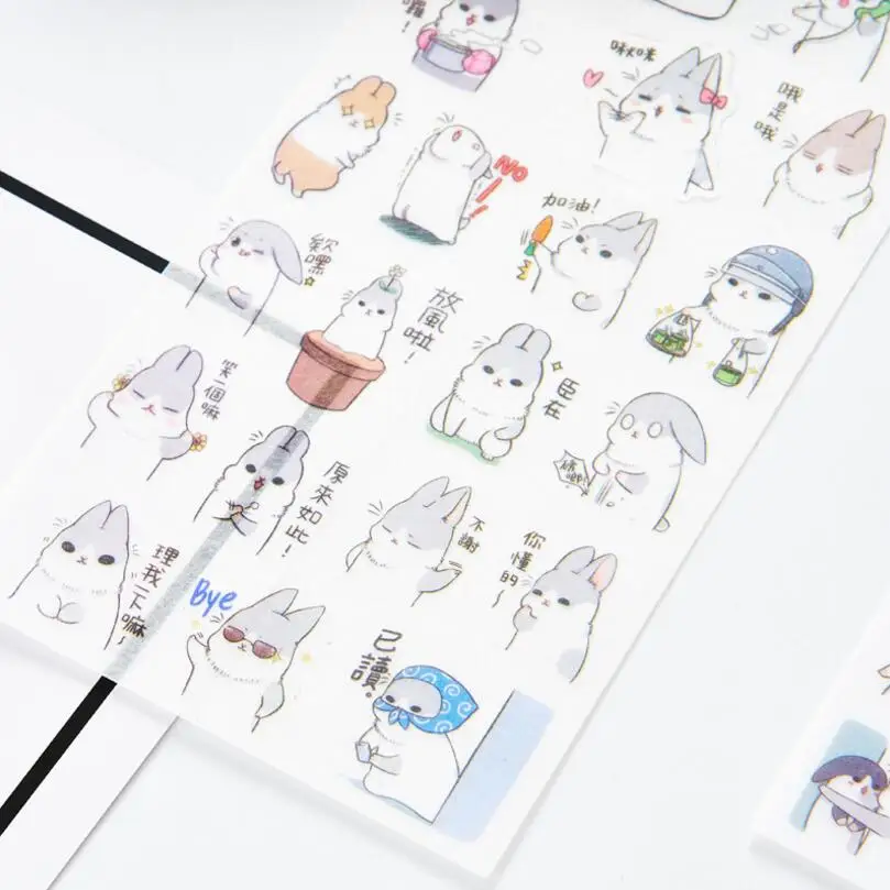 6 шт./упак. Kawaii с рисунком кролика Стикеры дневник записки украшения Специальные