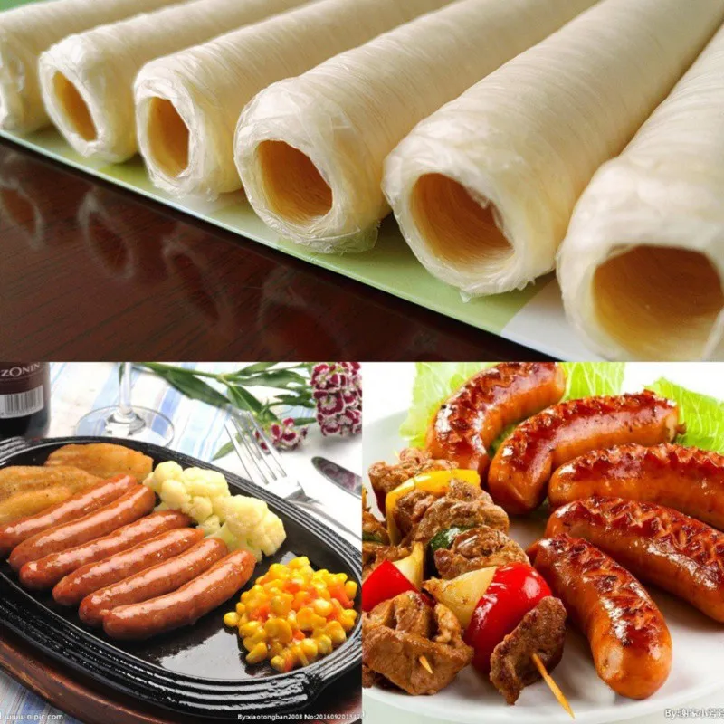 Коллагеновое пальто для сосисок 14 м салями мяса колбасы разные цвета |