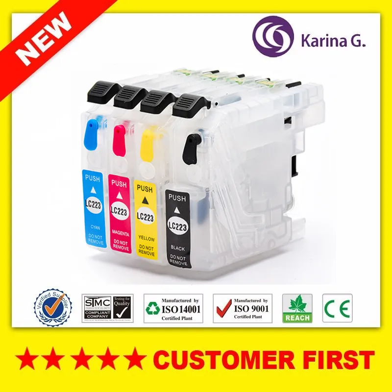 

For LC223 refillable ink cartridges for brother DCP-J4120DW MFC-J4420DW J4620DW J4625DW J5320DW J5620DW J5625DW J5720DW
