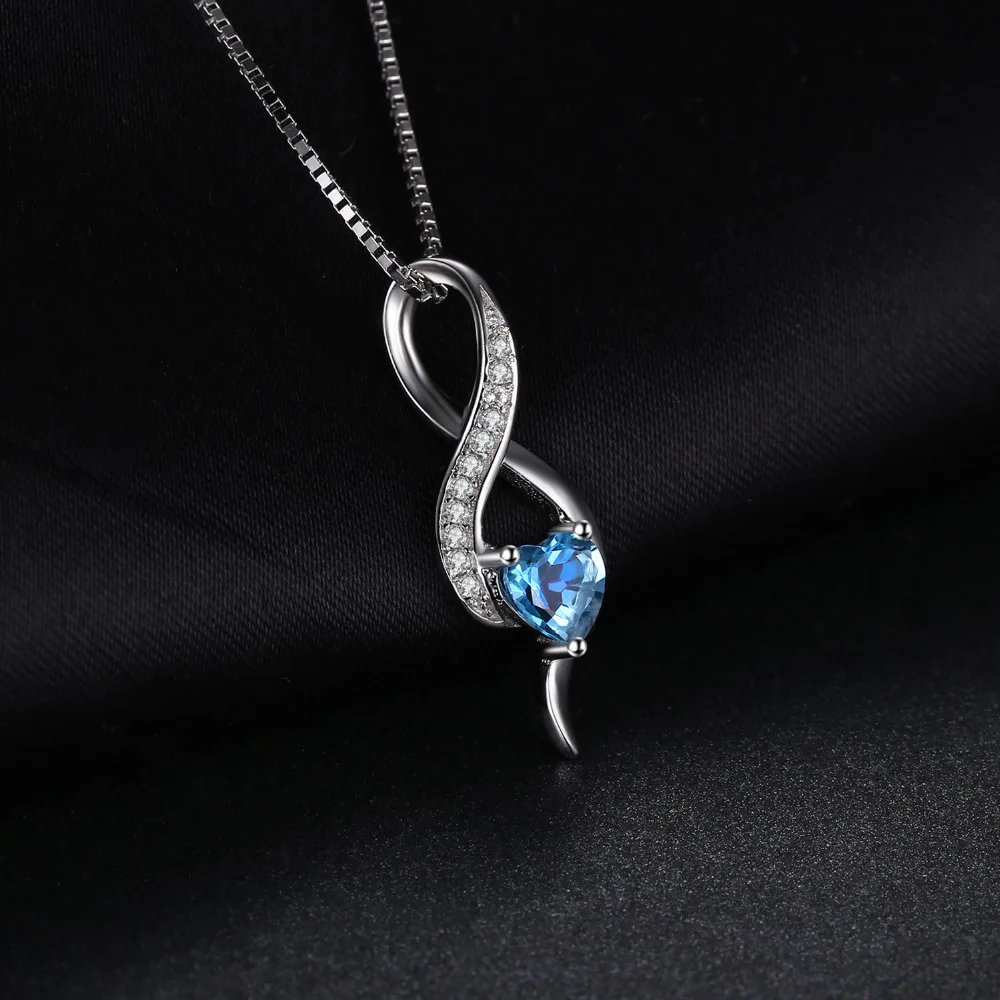 Jewelrypalace сердце любовь 0.6ct натуральная SWIS сине белые топаз кулон 925 стерлингов