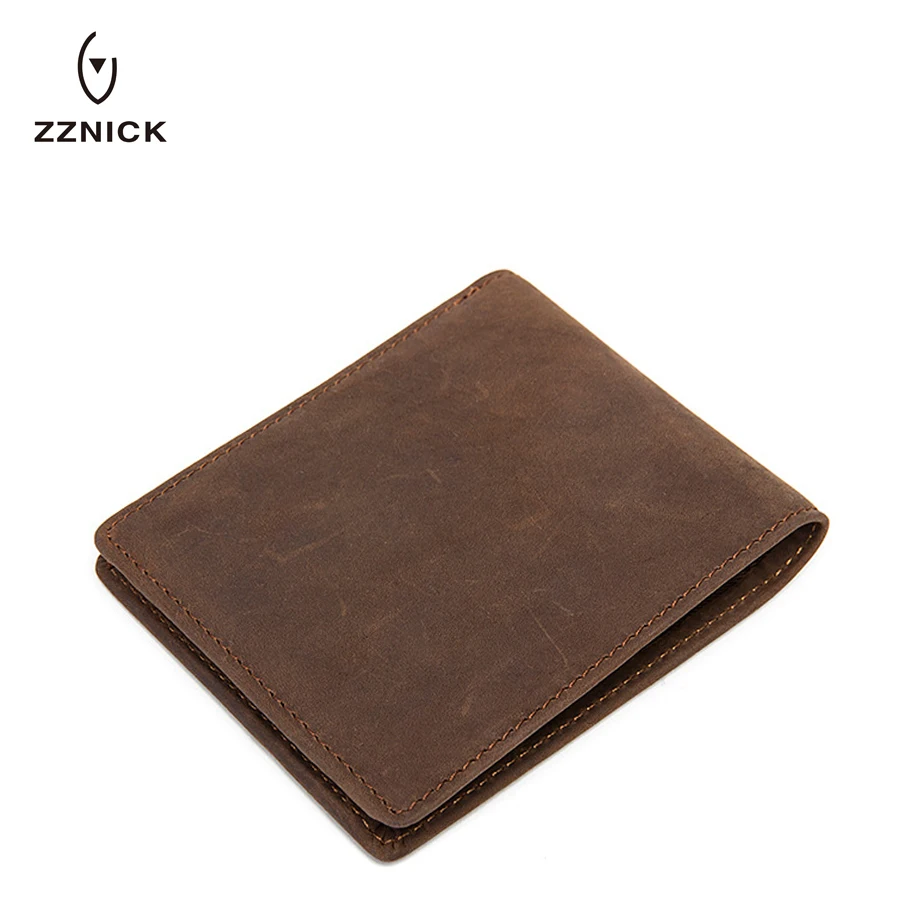Короткий кошелек ZZNICK 2019 из натуральной кожи для мужчин вместительный клатч с
