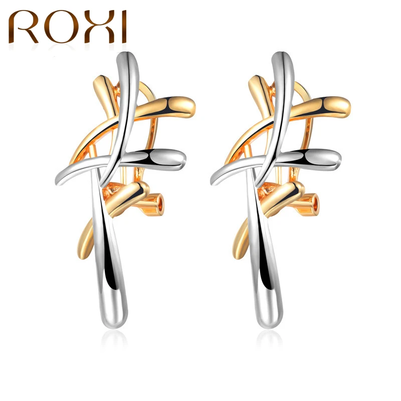 ROXI, серебряные/золотые металлические серьги с крестом, массивные, в стиле панк, Женские Подвески, висячие, для женщин, вечерние ювелирные изделия oorbellen