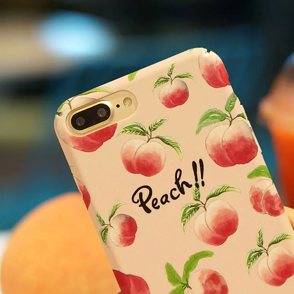 Boucho телефон чехлы для iphone 6 6s 7 8 плюс летом свежие фрукты персик ананас Пластик
