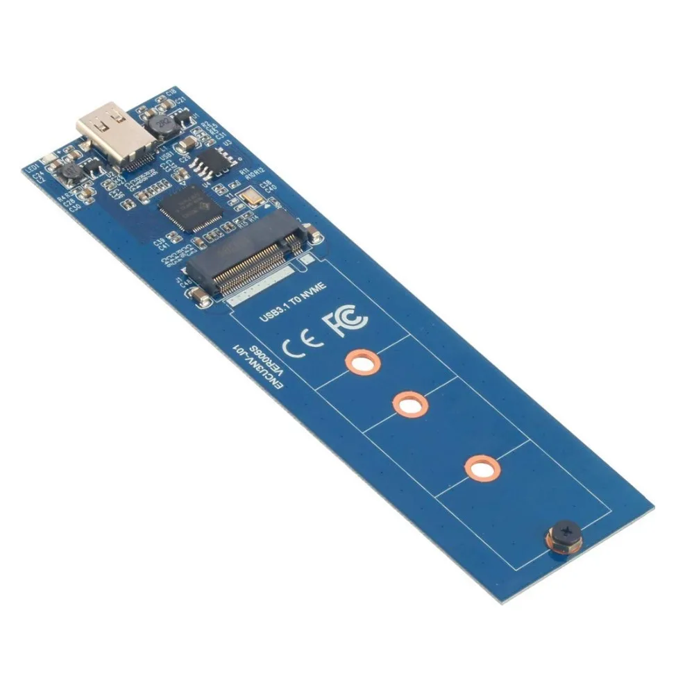 NVMe PCle M.2 SSD корпус USB 3,1 Gen2 type C 10 Гбит/с NGFF M ключ чехол для внешнего жесткого диска для 2230-2280 твердотельного накопителя