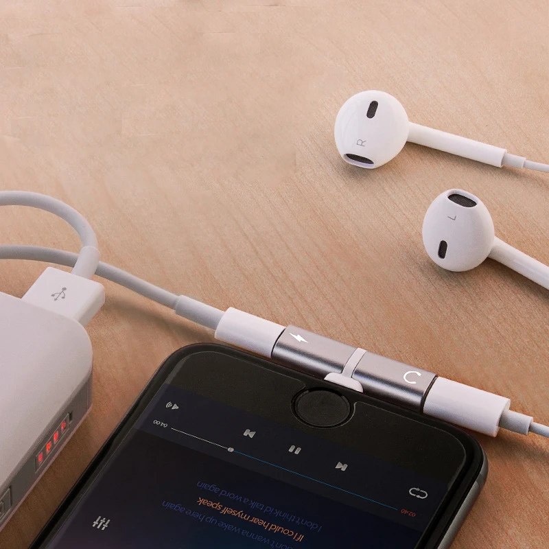 YUJUSER черный/серебристый/красный 1 шт. аудио зарядка двойной адаптер сплиттер