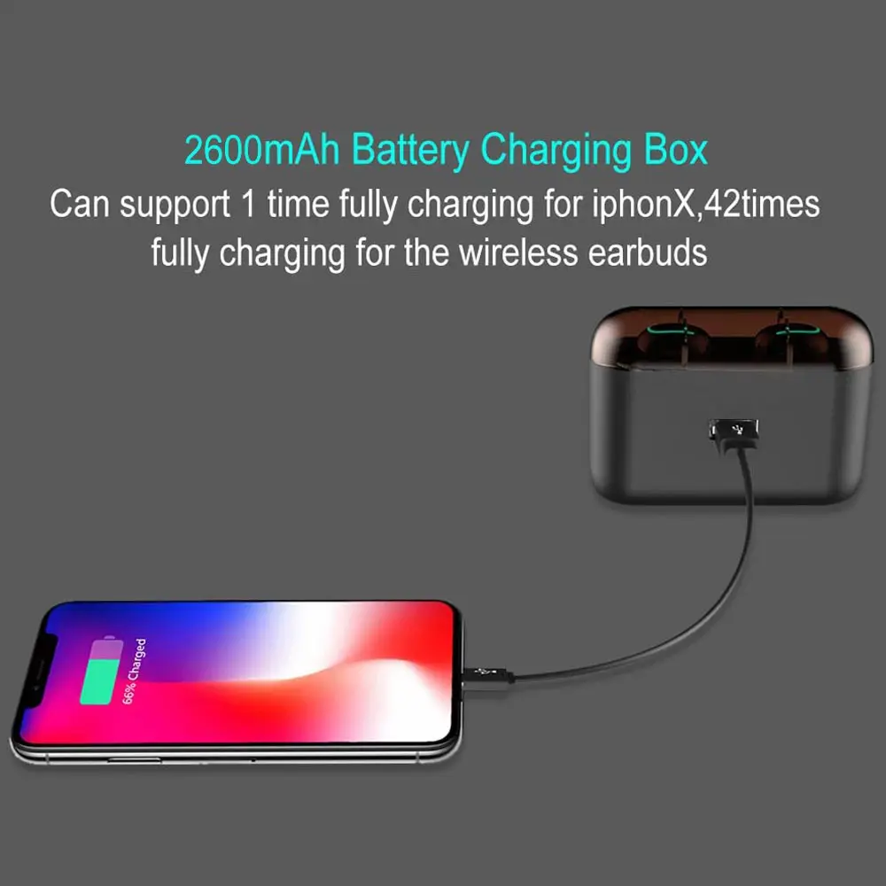 Новинка Q32 Bluetooth наушники 5 0 спортивные мини TWS с 2600 мАч зарядное устройство чехол